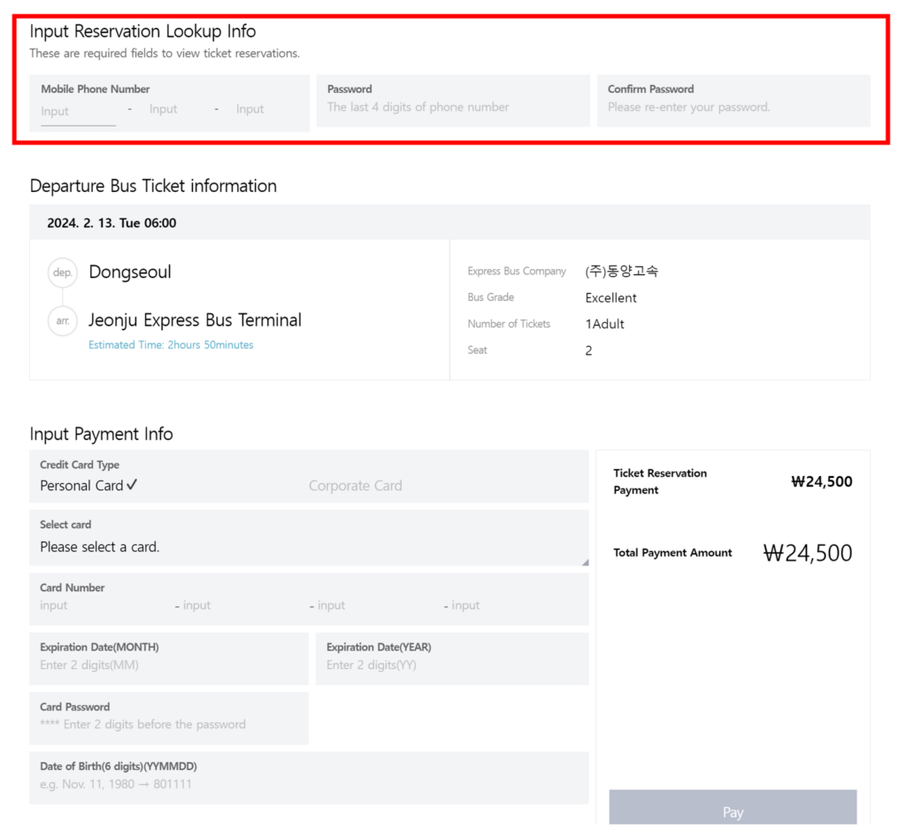 express ticket booking page; payment (8)